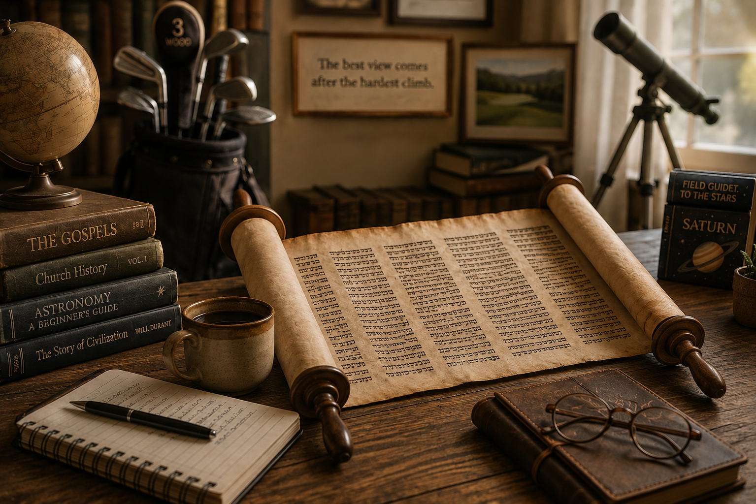 Ancient Scroll open on a desk.